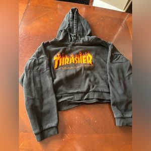 Cropped thrasher hoodie